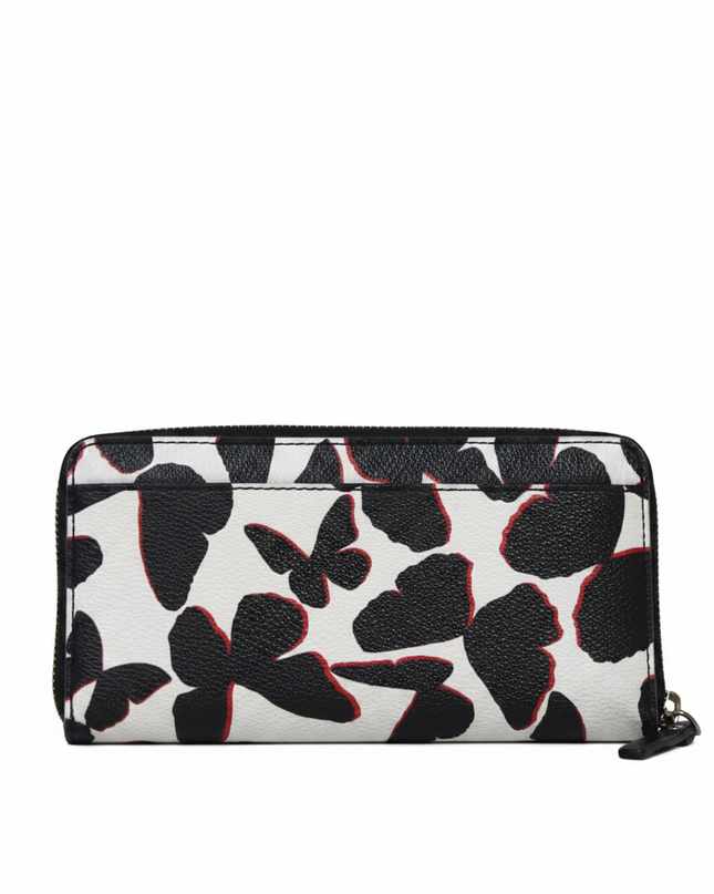Kate Spade White and Black Butterfly Print Zip-around Wallet