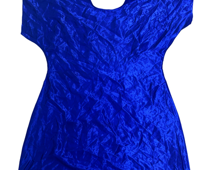 Blue Velvet Traditional Loose-Fitting Dress - L
