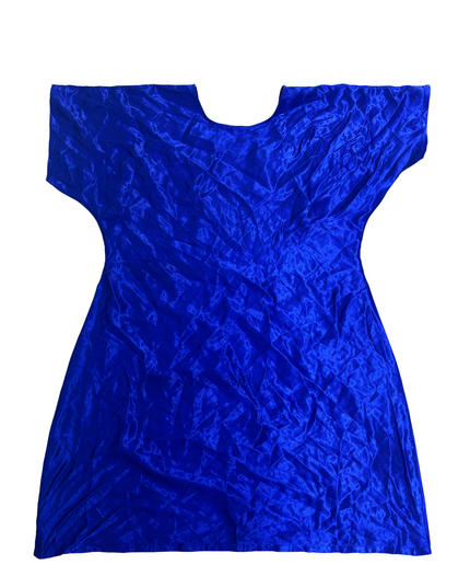 Blue Velvet Traditional Loose-Fitting Dress - L