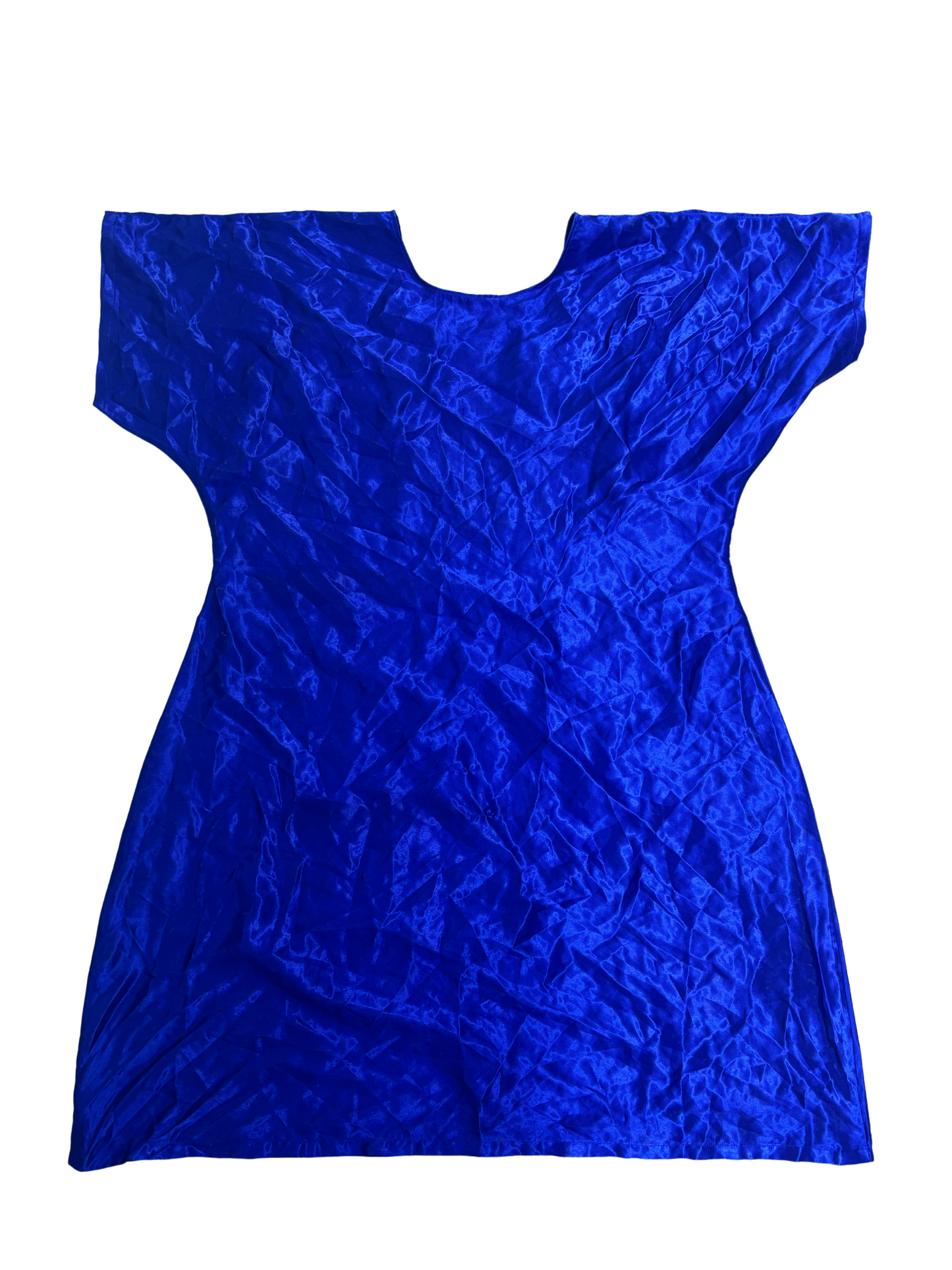 Blue Velvet Traditional Loose-Fitting Dress - L
