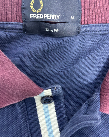 Fred Perry Slim Fit Navy Blue Polo - S