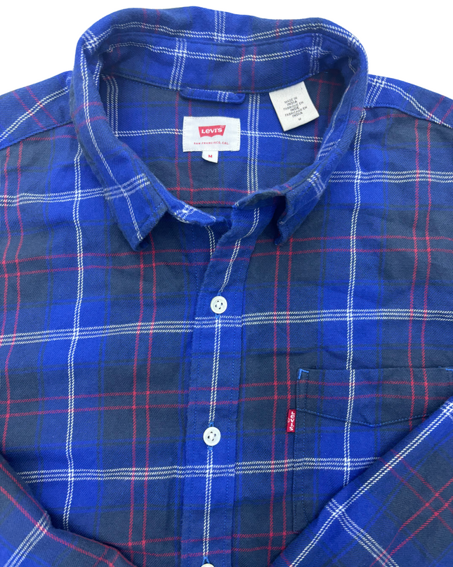 Levi's Blue Check Cotton Shirt - M