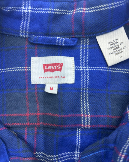 Levi's Blue Check Cotton Shirt - M