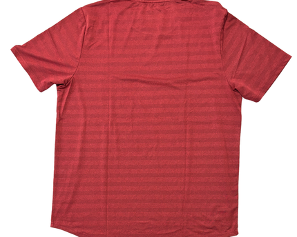Ellesse Red Striped Logo Print Performance T-Shirt - L