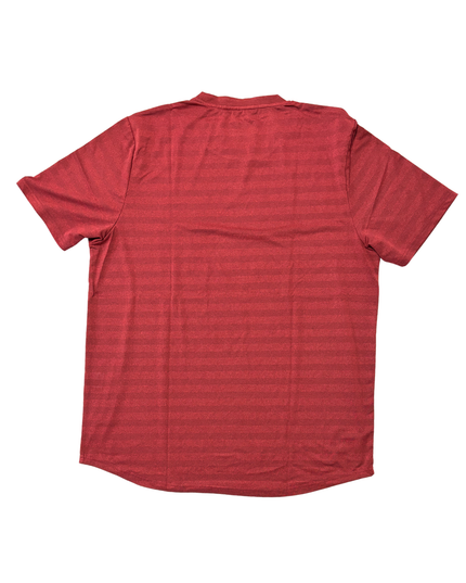 Ellesse Red Striped Logo Print Performance T-Shirt - L