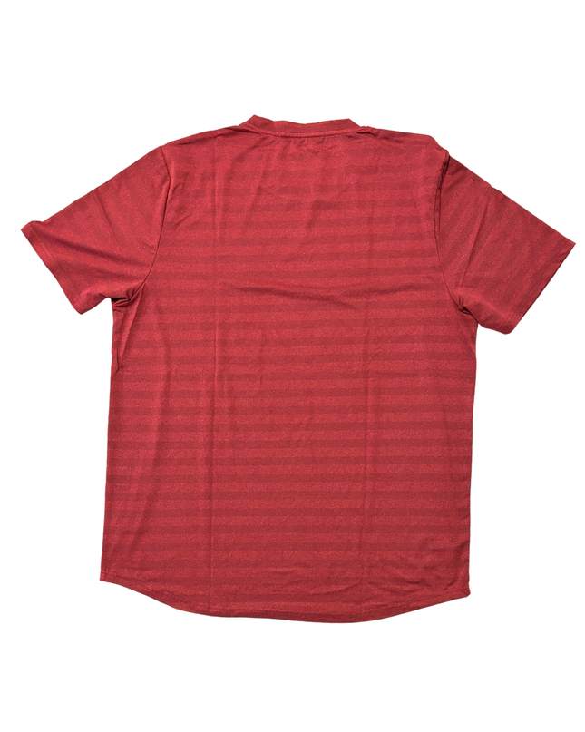 Ellesse Red Striped Logo Print Performance T-Shirt - L