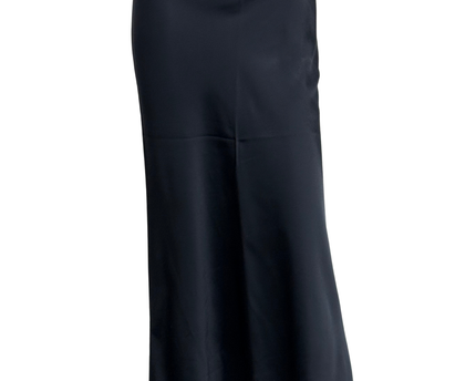 H&M Black Satin-Finish Midi Slip Skirt