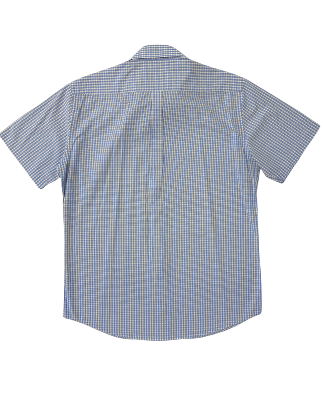 Tommy Hilfiger Tailored Blue & White Micro Check Short Sleeve Shirt