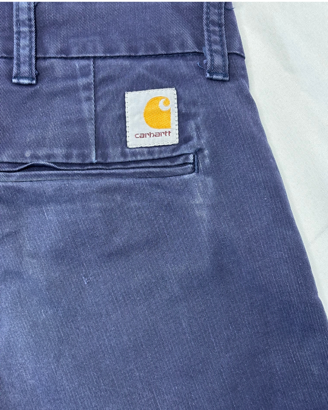Carhartt Navy Blue Slim Fit Workwear Chino Pants - S | Waist: 30"