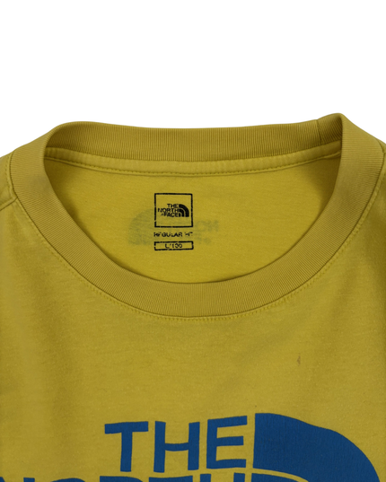 The North Face Blue Logo Mustard Yellow Outdoor T-Shirt - M