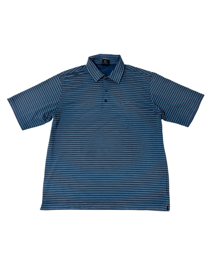 Nike Dri-FIT Blue & Orange Striped Golf Polo Shirt - XXL