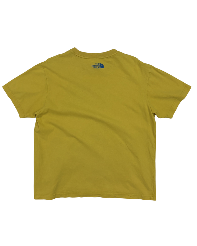 The North Face Blue Logo Mustard Yellow Outdoor T-Shirt - M