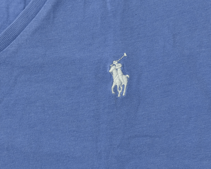 Ralph Lauren Light Blue V-Neck Cotton T-Shirt
