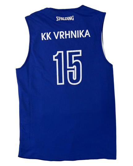 Spalding KK Vrhnika #15 Blue Basketball Jersey