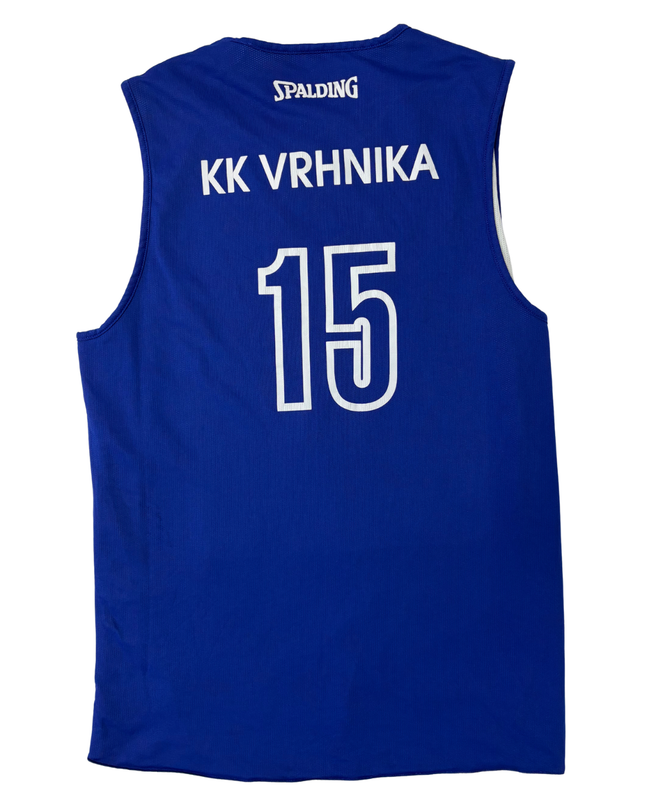 Spalding KK Vrhnika #15 Blue Basketball Jersey