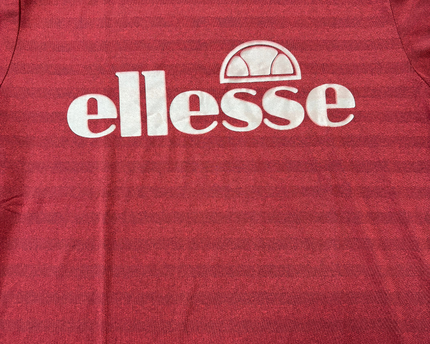 Ellesse Red Striped Logo Print Performance T-Shirt - L