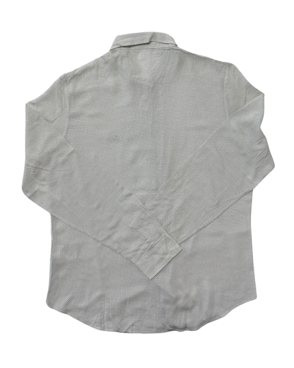 Lacoste Micro-Printed White Button-Up Dress Shirt - S