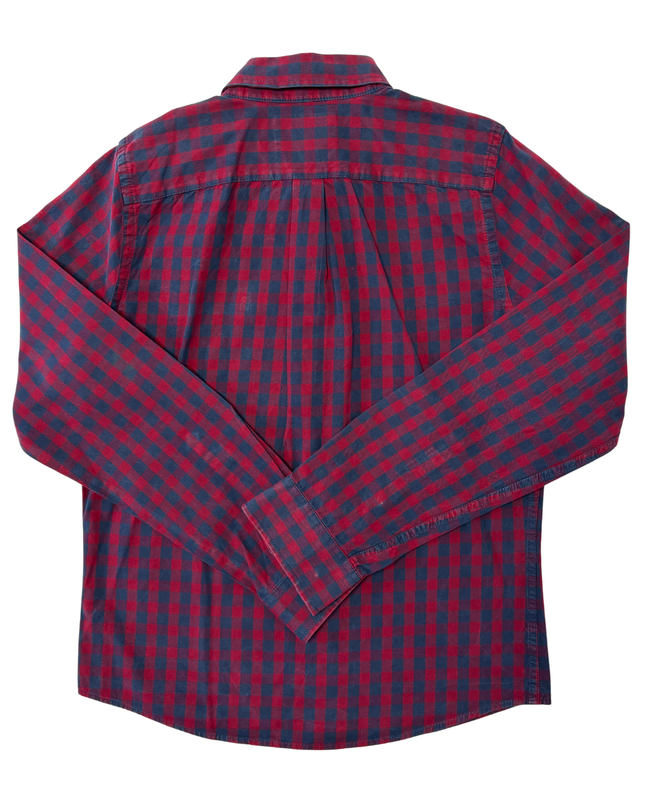 Abercrombie & Fitch Red & Navy Buffalo Check Muscle Fit Shirt