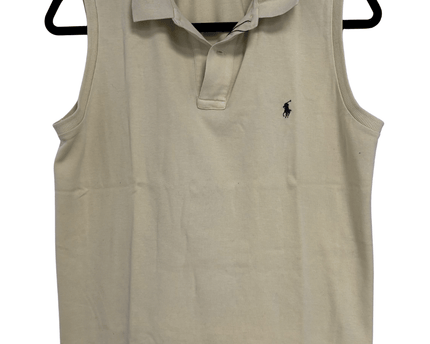 Ralph Lauren Sport Pale Yellow Sleeveless Cotton Polo Shirt