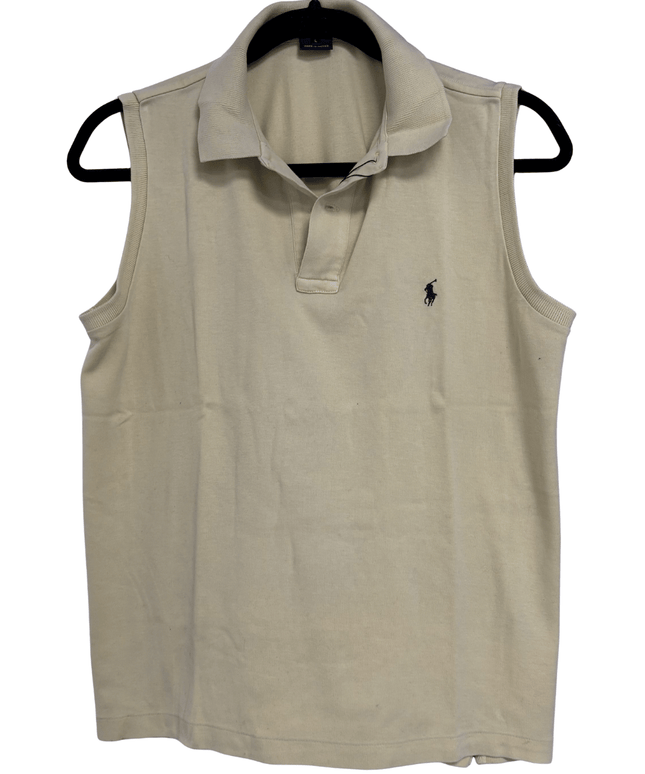 Ralph Lauren Sport Pale Yellow Sleeveless Cotton Polo Shirt