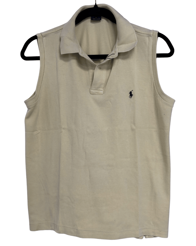 Ralph Lauren Sport Pale Yellow Sleeveless Cotton Polo Shirt
