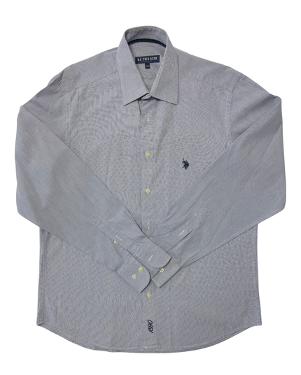 U.S. Polo Assn. Navy Micro-Check Long Sleeve Button-Down Shirt