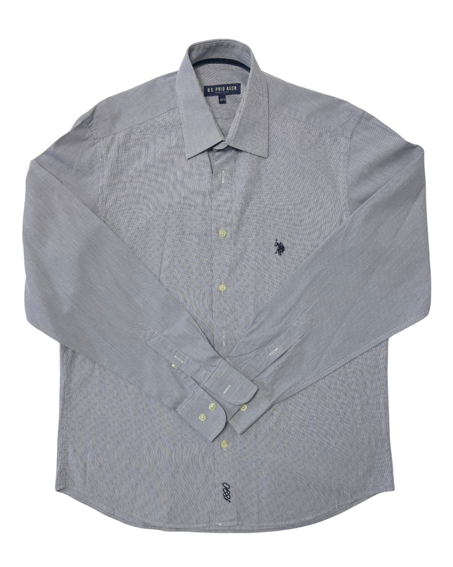 U.S. Polo Assn. Navy Micro-Check Long Sleeve Button-Down Shirt