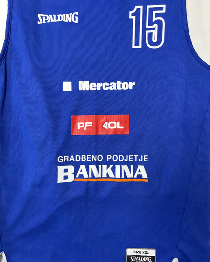Spalding KK Vrhnika #15 Blue Basketball Jersey