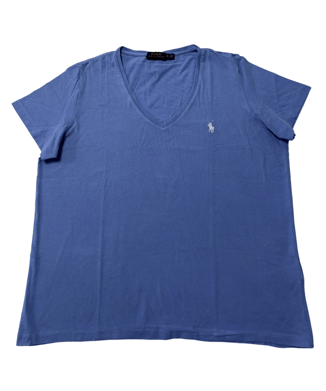 Ralph Lauren Light Blue V-Neck Cotton T-Shirt