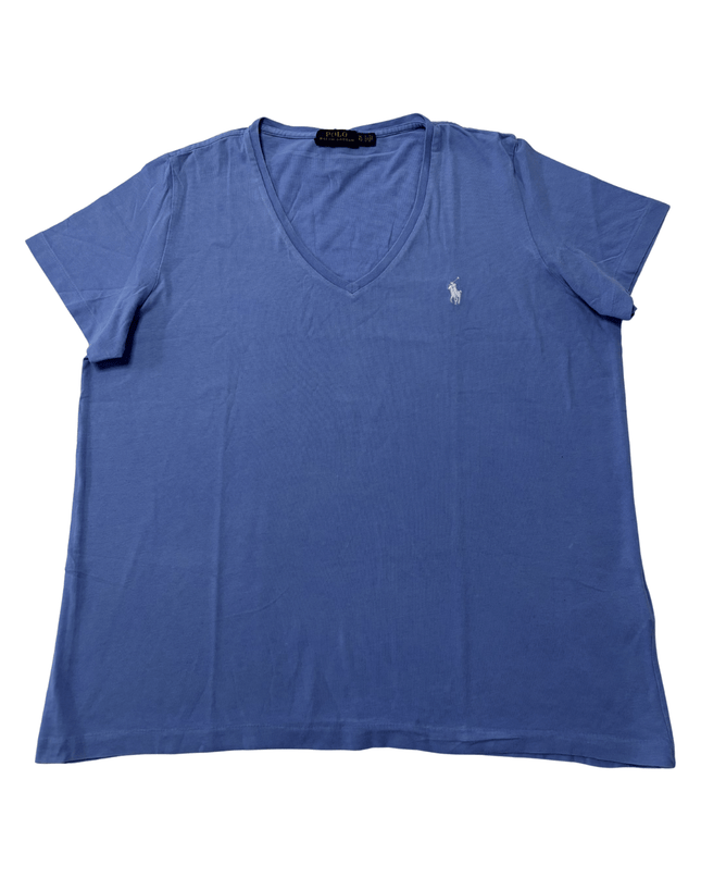 Ralph Lauren Light Blue V-Neck Cotton T-Shirt