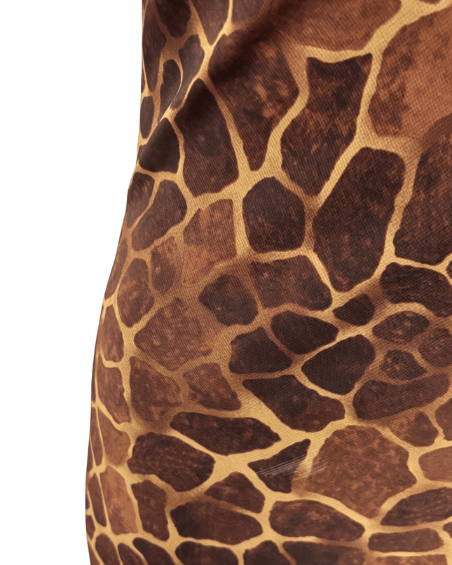Cooper St Giraffe Print Y2K Animal Print Midi Mesh Slip Dress