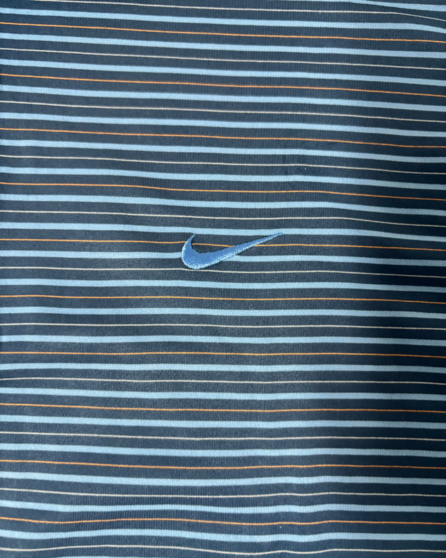 Nike Dri-FIT Blue & Orange Striped Golf Polo Shirt - XXL