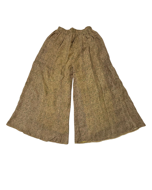 The Indie Arts Boho Olive & Mustard Floral Wide-Leg Palazzo Pants