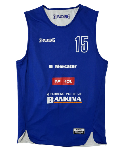 Spalding KK Vrhnika #15 Blue Basketball Jersey