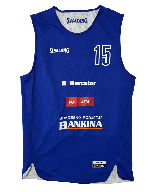 Spalding KK Vrhnika #15 Blue Basketball Jersey