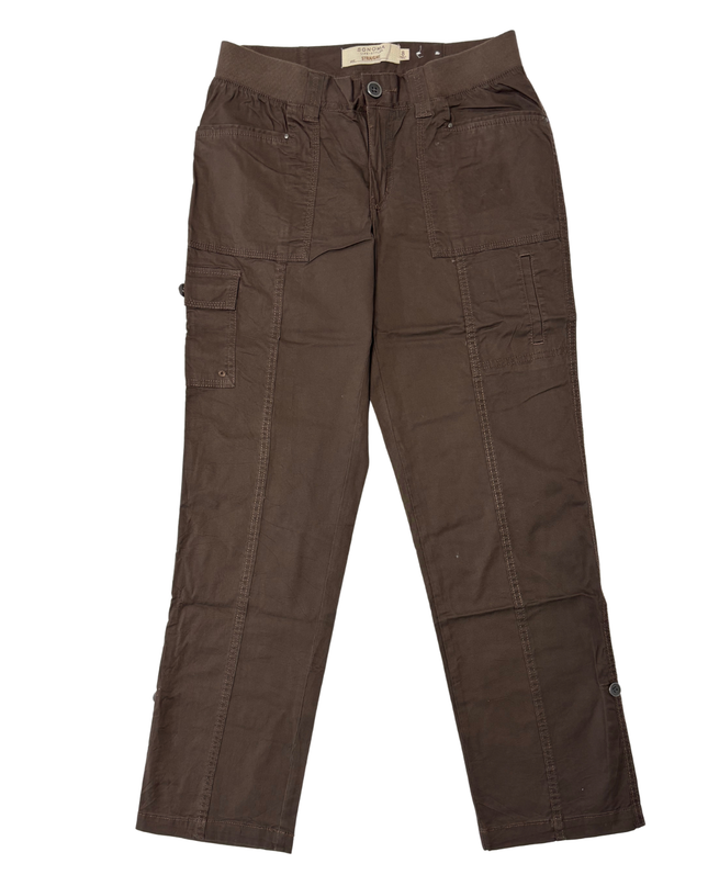 Sonoma Life + Style Straight Fit Brown Cotton Cargo Pants - M | Waist: 30"
