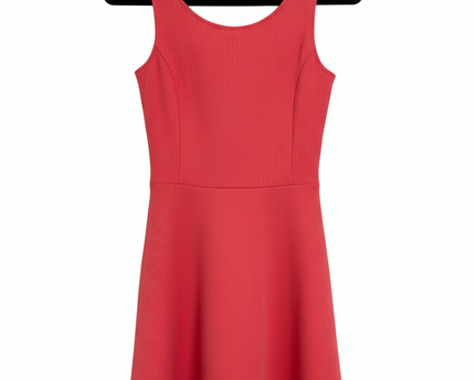 H&M Divided Coral Sleeveless Textured Fit and Flare Mini Dress