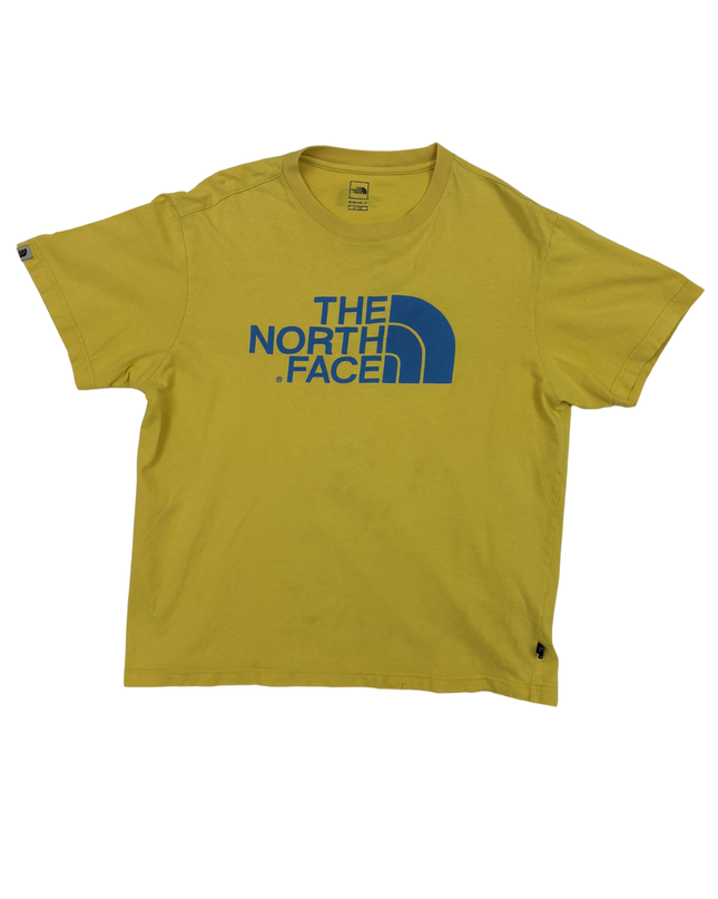 The North Face Blue Logo Mustard Yellow Outdoor T-Shirt - M