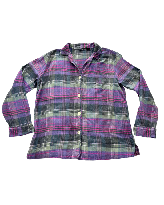 Lauren by Ralph Lauren - Purple Plaid Button-Up Shirt - L