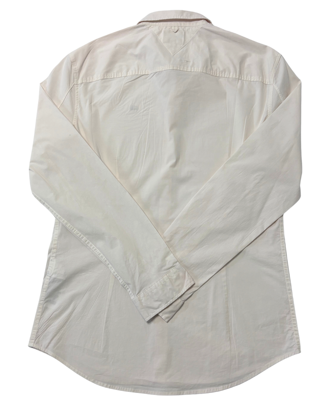 Tommy Jeans Slim Fit Off-White Long Sleeve Shirt