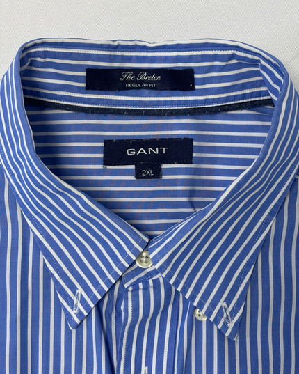GANT The Breton Regular Fit Blue & White Striped Shirt