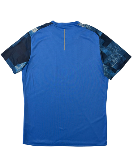 Adidas Running Blue Graphic Sleeve Climalite Training T-Shirt