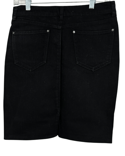 Zara Basic Black High-Waist Denim Pencil Skirt