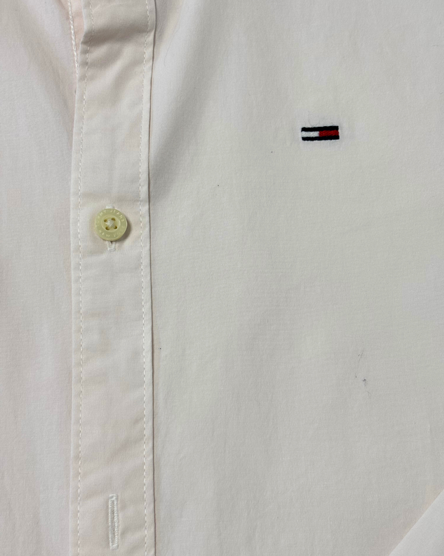 Tommy Jeans Slim Fit Off-White Long Sleeve Shirt