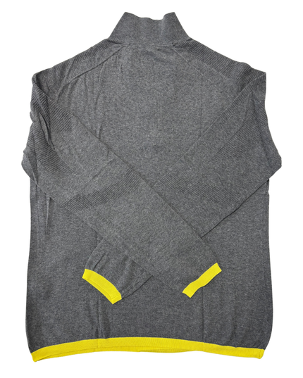 Armani Exchange Grey Cotton Cashmere Quarter-Zip Sweater - M