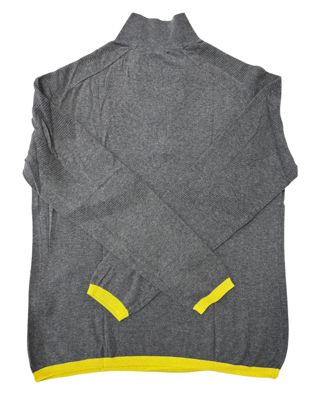Armani Exchange Grey Cotton Cashmere Quarter-Zip Sweater - M