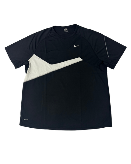 Nike Dri-FIT Black & White Panel Training T-Shirt - L
