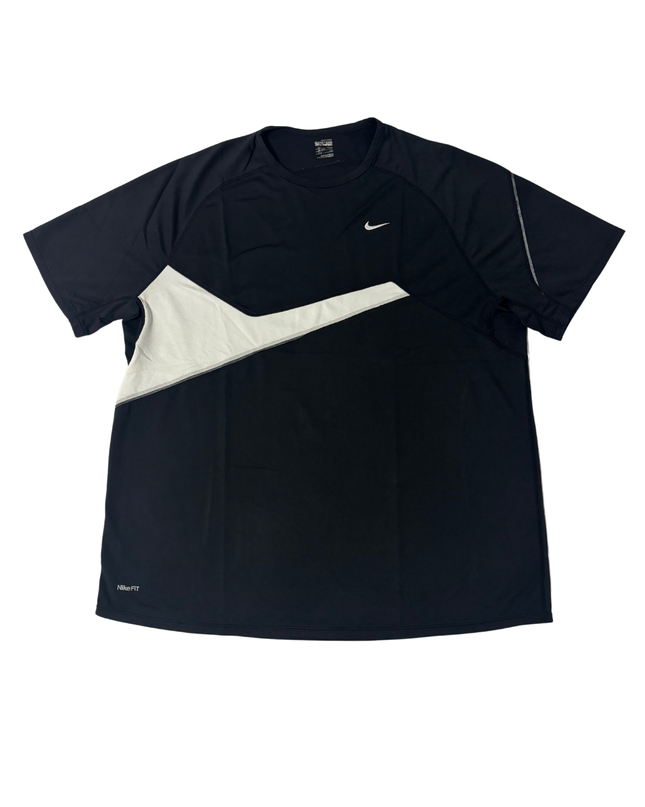 Nike Dri-FIT Black & White Panel Training T-Shirt - L