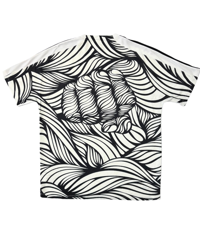 Nike Dri-FIT White & Black Abstract Fist Graphic Football Training Jersey