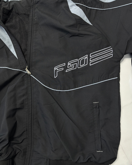Adidas F50 Black & Grey Retro Football Track Jacket
